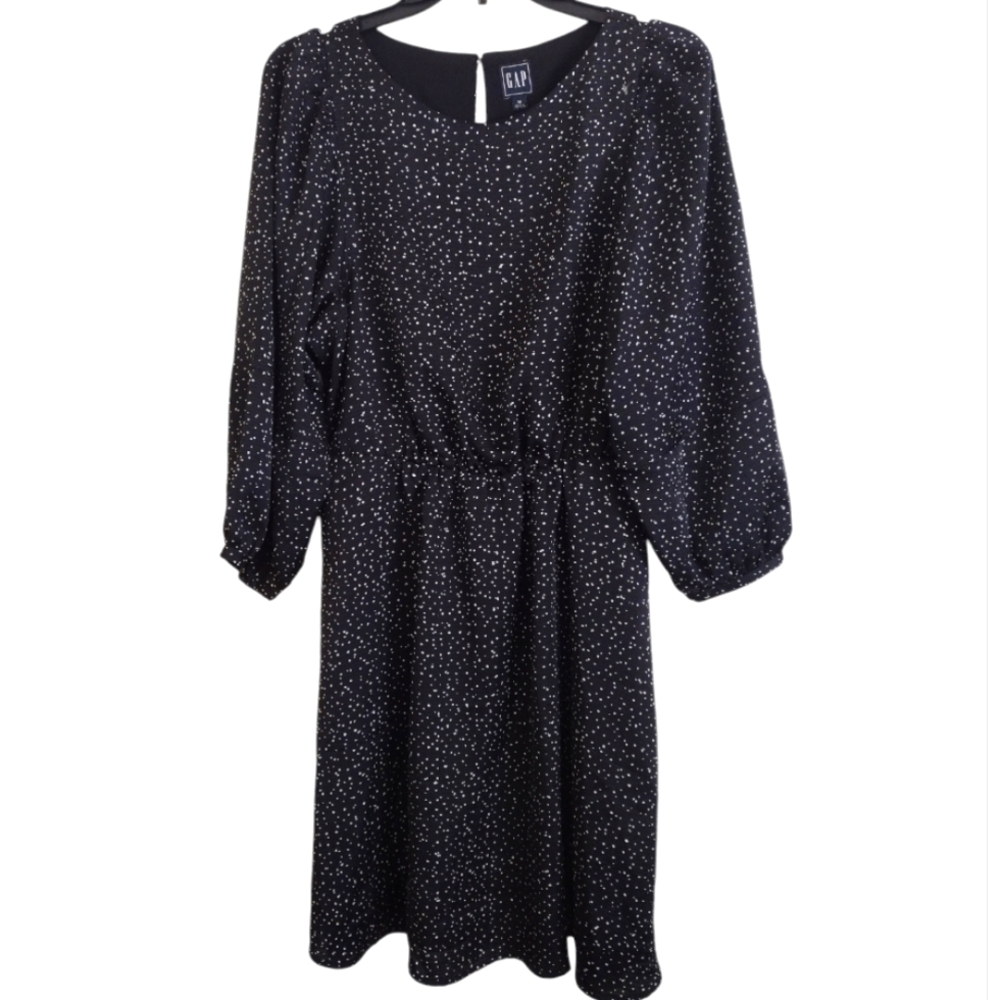 GAP Black and White Polka Dot Splatter paint style dress size medium